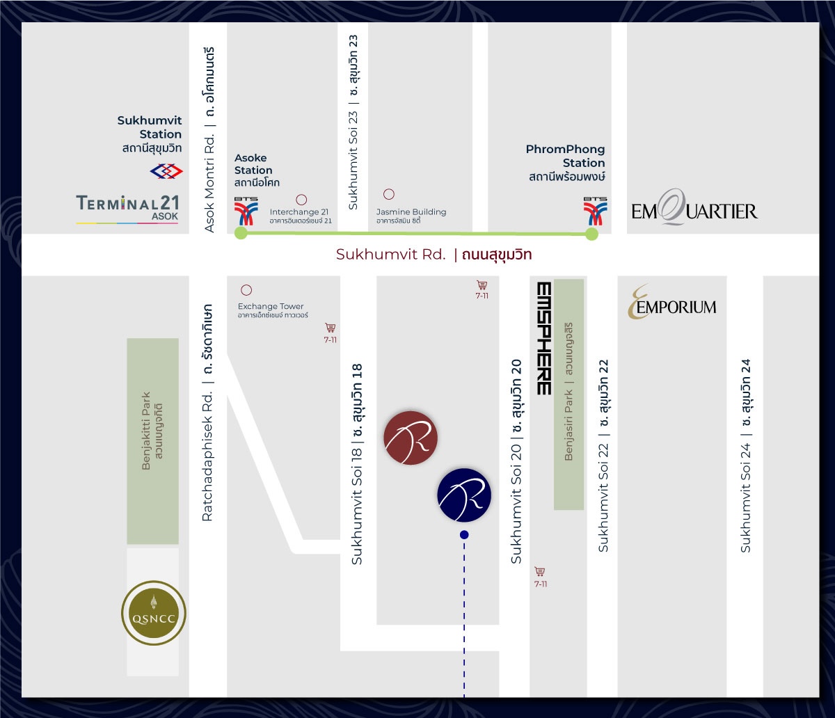 Rembrandt Residences Bangkok Map